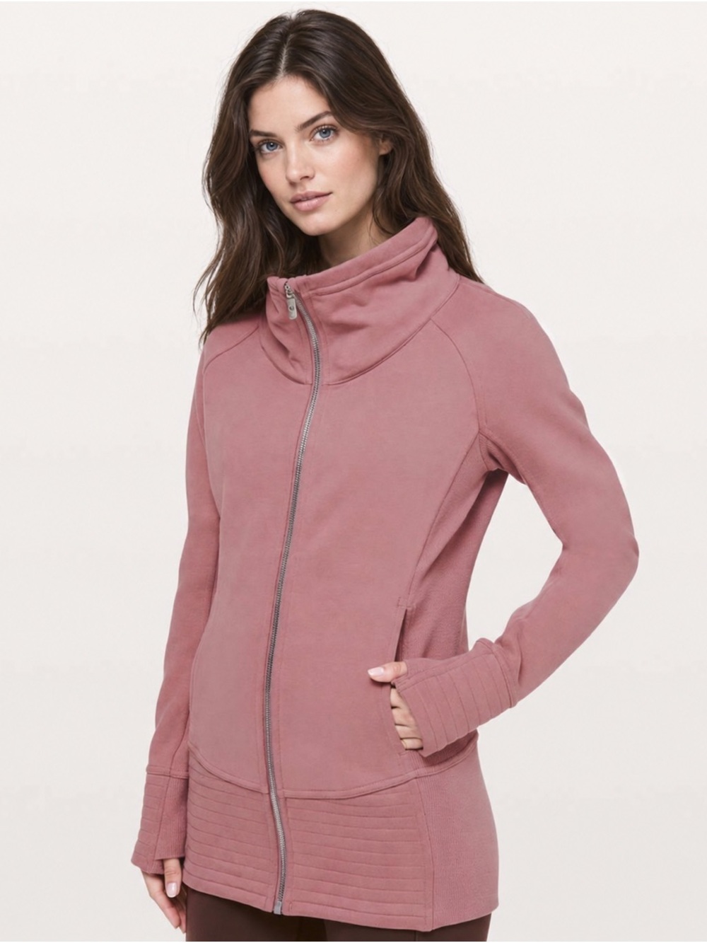 lululemon athletica Rose Dust Funnel-Neck Zip Sweater